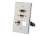 HDMI, VGA, 3.5MM AUDIO PASS THROUGH SINGLE GANG WALL PLATE WITH ONE KEYSTONE - A