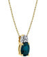 Фото #2 товара Sapphire (1 ct. t.w.) & Diamond (1/20 ct. t.w.) 18" Pendant Necklace in 14k Gold