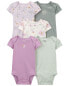 Фото #5 товара Baby 5-Pack Floral Short-Sleeve Bodysuits NB