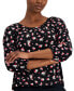 ფოტო #4 პროდუქტის Petite 3/4-Sleeve Floral Peasant Top