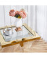 Gold Stainless Steel With Acrylic Frame Clear Glass Top End Table