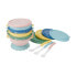 Фото #1 товара Посуда для кормления BADABULLE Set с 5 антискользящими чашками 330мл и 3 нежными ложками