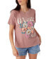 Juniors' With Flowers Graphic Print Cotton T-Shirt