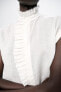 Фото #6 товара Рубашка из 100% ткани рами с воланами — zw collection ZARA