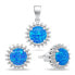 Charming Blue Opal Jewelry Set SET254WB (Earrings, Pendant)