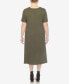 Фото #2 товара Plus Size Short Sleeve Pocket Swing Midi Dress