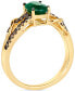 ფოტო #3 პროდუქტის Chocolatier® Costa Smeralda Emeralds (7/8 ct. t.w.) & Chocolate Diamond (1/4 ct. t.w.) Openwork Ring in 14k Gold