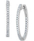 ფოტო #3 პროდუქტის Diamond In & Out Small Hoop Earrings (1/4 ct. t.w.) in 10k White Gold