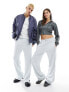 Фото #9 товара Weekday Unisex Raheem joggers with side poppers in silver grey exclusive to ASOS