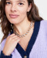 ფოტო #2 პროდუქტის Gold-Tone Crystal Heart All-Around Collar Necklace, 16" + 2" extender, Created for Macy's