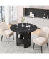 Фото #3 товара 42.12" Modern Round Dining Table With Printed Marble Tabletop For Dining Room, Kitchen, Living Room