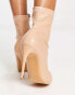 Фото #4 товара Truffle Collection Wide Fit stiletto heeled sock boots in taupe