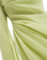 Фото #3 товара ASOS DESIGN cowl overlay drape front maxi dress in lime green