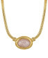 ფოტო #1 პროდუქტის Gold-Tone Semi Precious Oval Stone Necklace