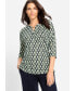 ფოტო #1 პროდუქტის Women's Retro Print Split Neck T-Shirt