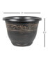 Фото #2 товара Outdoor Tulip Banded Plastic Planter Toffee 13 Inches
