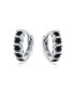 ფოტო #1 პროდუქტის Round Solitaire Cubic Zirconia AAA CZ S-Style Wave Kpop Huggie Hoop Earrings For Women .925 Sterling Silver More Colors