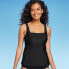 Фото #1 товара Women's Hidden Underwire Square Neck Tankini Top - Kona Sol Black S