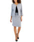 Фото #4 товара Классический костюм Le Suit из твида, комплект: пиджак с четырьмя пуговицами и юбка-карандаш, размеры стандартные и для маленького роста.