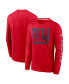 Men's Red New York Giants Fashion Tri-Blend Long Sleeve T-shirt