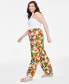 Фото #3 товара Plus Size Printed Linen Wide-Leg Pants, Created for Macy's