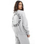 Фото #4 товара Pieces 'the casual club' slogan sweatshirt co-ord in grey