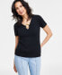 Women's O-Ring Short-Sleeve Keyhole Top, Created for Macy's