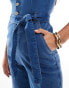 Фото #3 товара Threadbare denim jumpsuit in mid wash blue