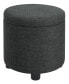 15.75" Faux Linen Round Storage Ottoman with Tray Lid