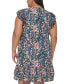 Фото #5 товара Plus Size Floral-Print Flutter-Sleeve Dress