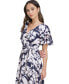 Фото #4 товара Women's Printed Flutter-Sleeve High-Low Dress