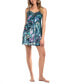 Фото #1 товара Women's Printed Satin Lace-Trim Chemise