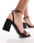 Фото #4 товара Truffle Collection wide fit block heel sandal in black