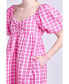 Фото #2 товара Платье для девочек English Factory в клетку из льна с открытыми плечами Sweetheart Baby Doll