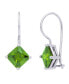 ფოტო #5 პროდუქტის Simulated Gemstone Square Lever Back Silver Plate Earrings