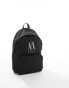 Armani Exchange logo backpack in black