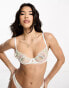 Фото #1 товара Boux Avenue Briar embroidered lace balconette bra in mint and white