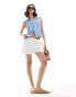 Фото #1 товара Brave Soul linen look white pull on shorts