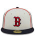 ფოტო #3 პროდუქტის Men's Cream, Navy Boston Red Sox Chrome Sutash 59FIFTY Fitted Hat