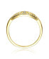 ფოტო #3 პროდუქტის 14K Gold Plated with Clear Cubic Zirconia Featuring a Mesmerizing Design Ring