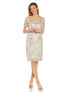 Adrianna Papell 291058 Women's Sequin Embroidery Sheath Dress, Alabaster, Size 6