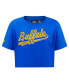 Women's Royal Buffalo Sabres Boxy Script Tail Cropped T-shirt