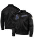 Men's Black Los Angeles Dodgers Wordmark Satin Full-Snap Jacket Черный, XLARGE - фото #2