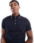 Фото #1 товара Tommy Hilfiger 1985 slim tipped polo shirt in navy