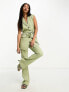 Фото #4 товара In The Style tailored flared trousers co-ord in sage