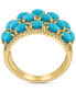 Фото #5 товара EFFY® Turquoise & Diamond (1/3 ct. t.w.) Multirow Statement Ring in 14k Gold