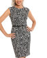 ფოტო #4 პროდუქტის Petite Crewneck Sleeveless Sheath Dress