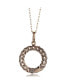 Suzy Levian Sterling Silver Cubic Zirconia Interlocked Circle Pendant Necklace