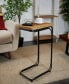 Фото #4 товара 18" x 13" x 26" Dried Plant Handmade Coiled C-Shaped Black Metal Legs Accent Table