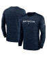 Men's Navy Denver Broncos Sideline Team Velocity Performance Long Sleeve T-shirt